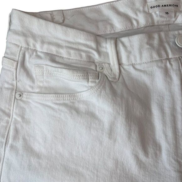 Good American Rolled Cuffed Shorts Women's White Sz. 15 NWOT Summer Spring Beach - Picture 5 of 15